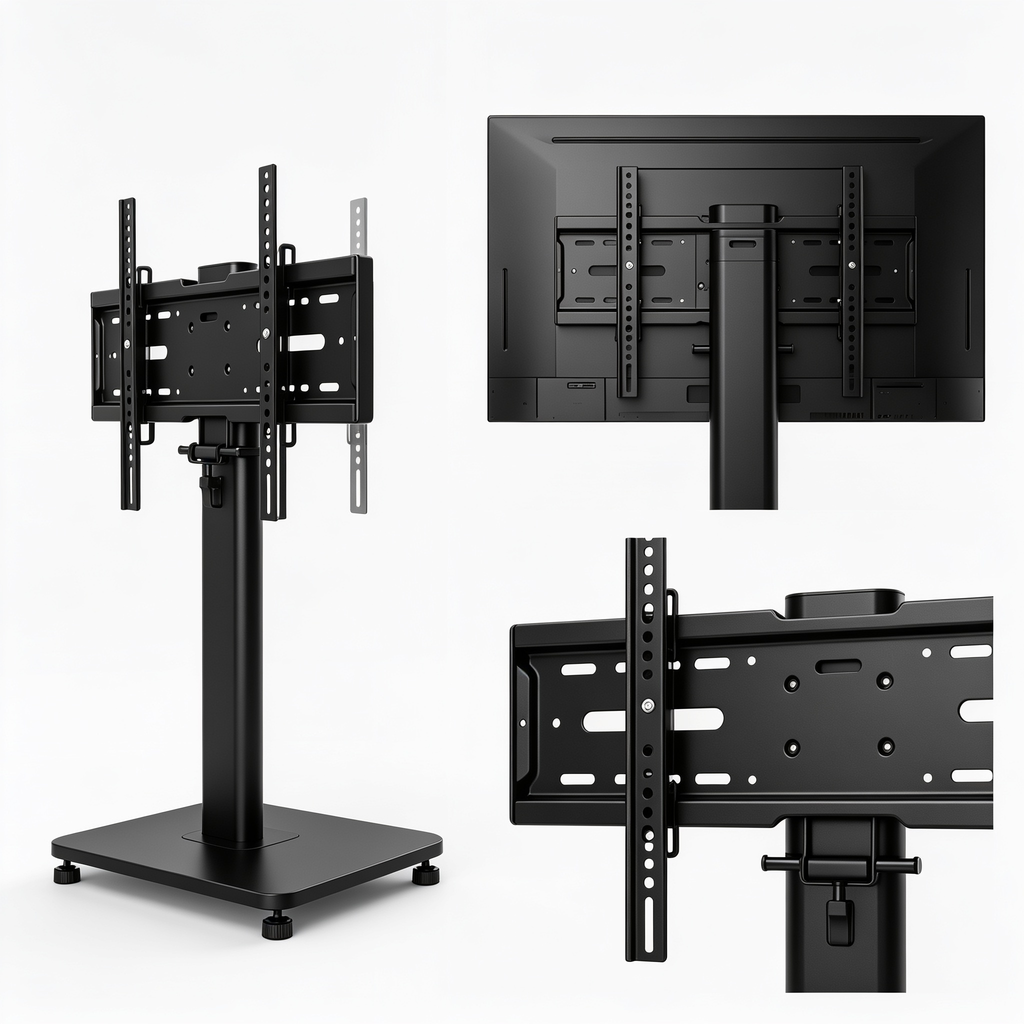 Tailnest Pied TV Universel pour Téléviseurs 22"-80", Hauteur Ajustable, Supporte Jusqu'à 50kg, VESA Max 800x400mm, Montage Facile - Noir