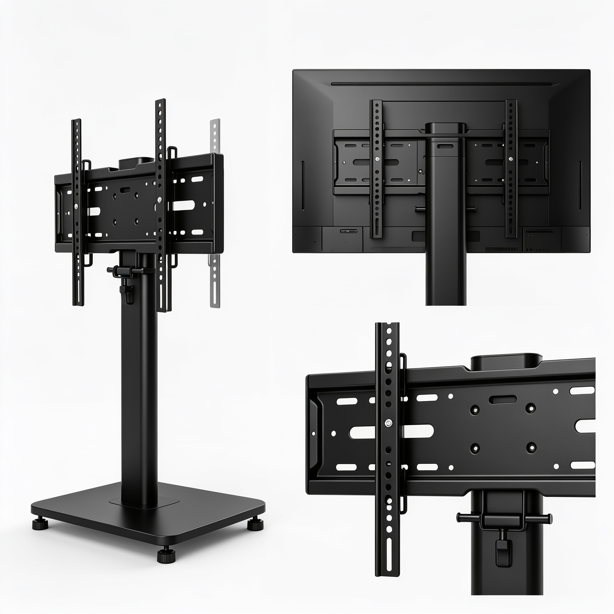 Tailnest Pied TV Universel pour Téléviseurs 22"-80", Hauteur Ajustable, Supporte Jusqu'à 50kg, VESA Max 800x400mm, Montage Facile - Noir